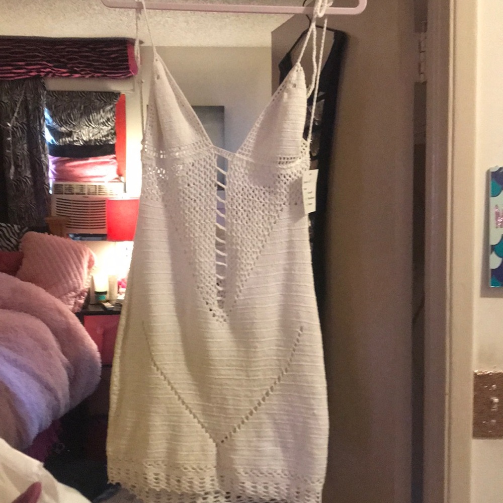 Adorable white cotton and nylon dress
